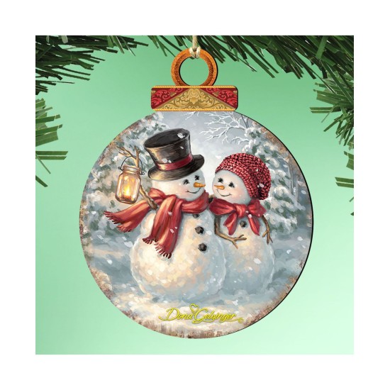  by Dona Gelsinger Snow love Couple Ornament