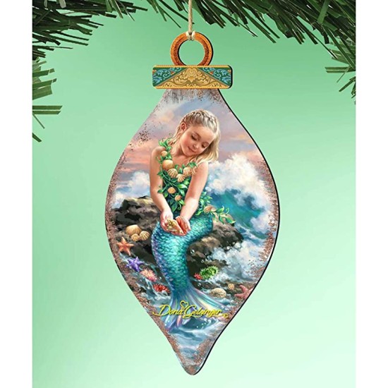  Wooden Ornament by Dona Gelsinger – Princess of The Sea Wooden Ornament 