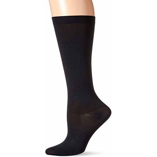 Dr. Scholl’s Women’s Microfiber Moderate Support Socks, Black, 4-5 (Small)