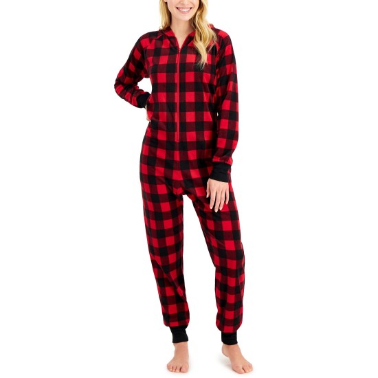  Matching Women's 1-Pc. Red Check Printed , Red, X-Large