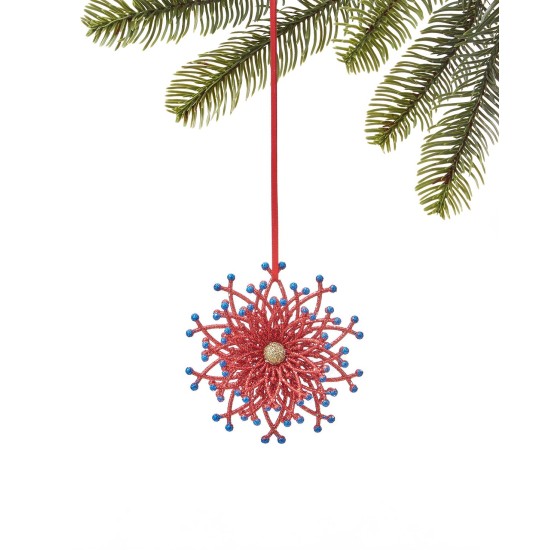  All Tarted Up Red & Blue Snowflake Ornament
