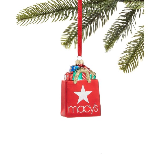  Macy’s Shopping Bag Ornament, Red