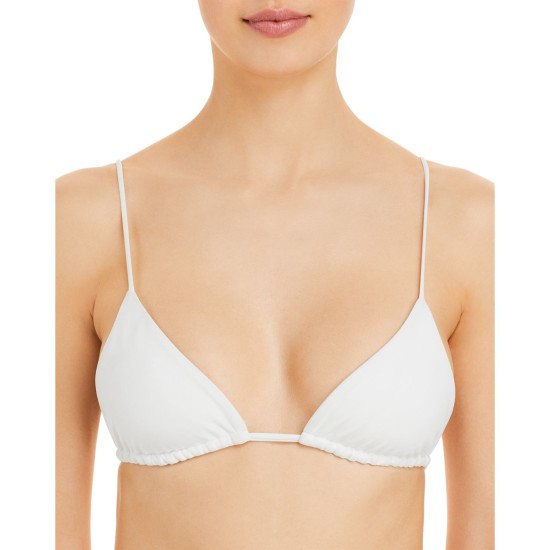  Women's Via String Bikini Tops, White, Medium