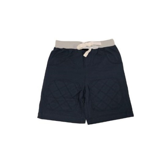  Boys Casual Shorts With Knee Patches, Soft Cotton, Pull-On/Drawstring Closure, Navy, 3