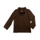  Boys Solid Cargo Polo Peruvian Cotton T-Shirt – Long Sleeve, Polo Neck With 3 Buttons, Chocolate, 8