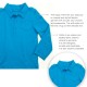  Boys Solid Cargo Polo Peruvian Cotton T-Shirt – Long Sleeve, Polo Neck With 3 Buttons, Williamsburg Blue, 8