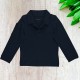  Boys Solid Cargo Polo Peruvian Cotton T-Shirt – Long Sleeve, Polo Neck With 3 Buttons, Navy, 2