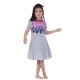  Girls Bubble Skirt Peruvian Cotton Dress – Crewneck, Short Sleeve, Heather Grey, 6