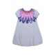  Girls Bubble Skirt Peruvian Cotton Dress – Crewneck, Short Sleeve, Heather Grey, 3