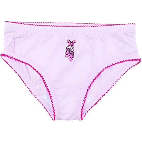  Girls Casual Ballerina Panties – Soft Cotton Briefs, Pull-On Closure, Pink Frost, 4