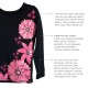  Girls Flowers Graphic Printed Peruvian Cotton T-Shirt – Long Sleeve, Frill Crewneck, Winters Nights, 4