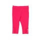 Toddler Baby Girls Frilled Leggings – Peruvian Pima Cotton, Elastic Waist, Pull-On, Solid Colors, Hot Pink, 4