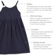  Toddler Baby Girls Strappy Peruvian Cotton Dress – Loose Fit, Long Skirt, Midnight, 4