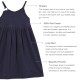  Toddler Baby Girls Strappy Peruvian Cotton Dress – Loose Fit, Long Skirt, Midnight, 5