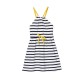  Toddler Baby Girls Striped Peruvian Cotton Dress – Strappy, Long Skirt, Navy Stripe, 6