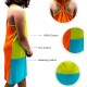  Toddler Girls Solid Colors Peruvian Cotton Tank Dress, Lime/Turquoise/Orange, 4