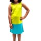  Toddler Girls Solid Colors Peruvian Cotton Tank Dress, Lime/Turquoise/Orange, 5