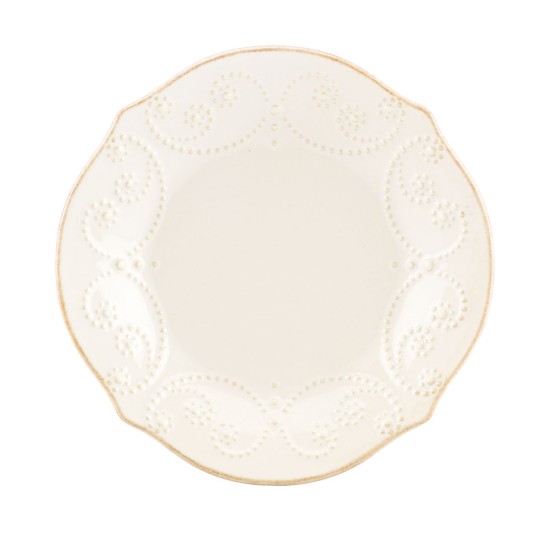  French Perle Tidbit Plate in White, 6”