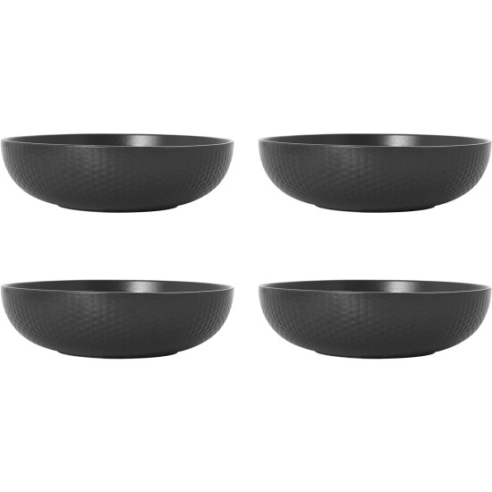  Maddox Gray/Black 16-Piece Dinnerware Set