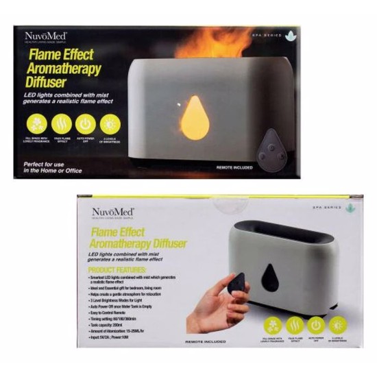  Flame Effect Aromatherapy Diffuser, Gray