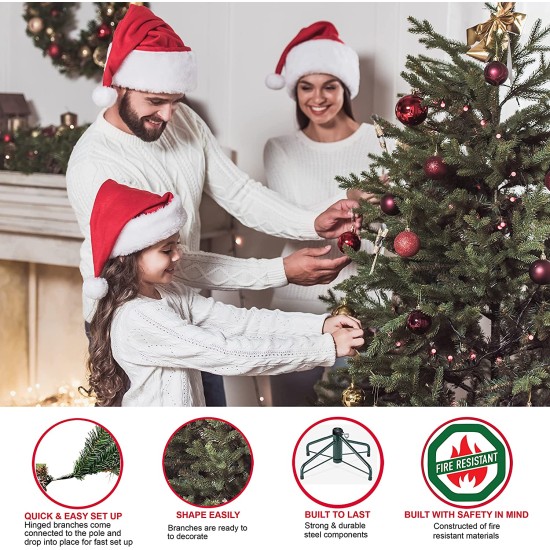  7.5ft  Pre-Lit Flocked Slim Montville Spruce Artificial Christmas Tree, Green