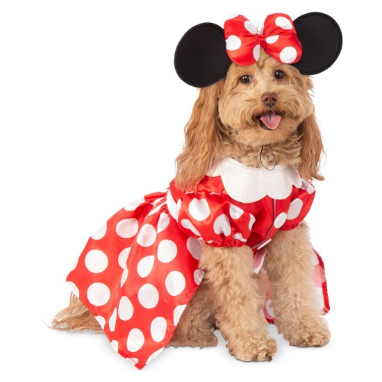  Pet Shop Boutique Minnie Mouse Pet Costume, Red/White, Medium