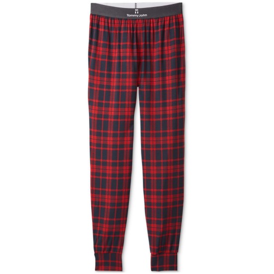Tommy John Men’s Second Skin Plaid Pajama Joggers Medium Size