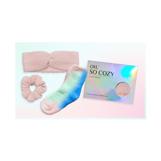  Intimates Cozy Sock, Headband & Scrunchie Set, Pink