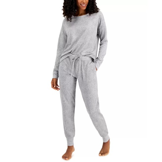  French Terry Pajama Set, Gray, Large