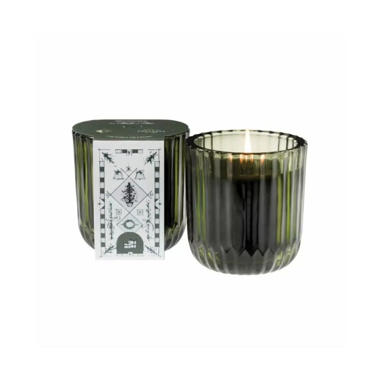  Ribbed Glass Candle