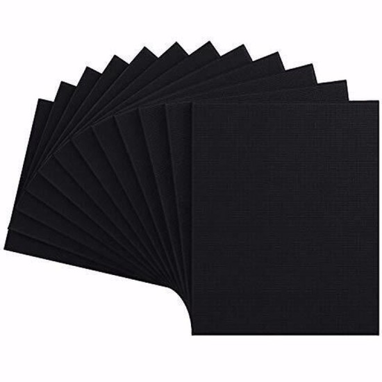  Stretched Canvas, Black, 8″x10″, Blank Canvas Boards for Painting – 12 Pack (ARTZ-9274)