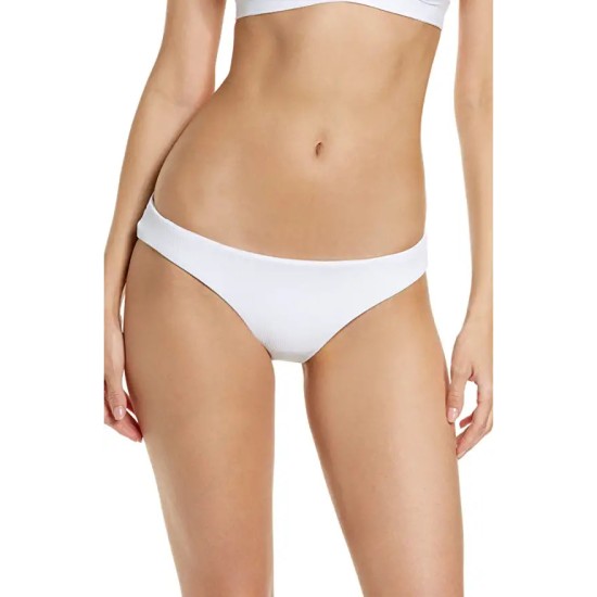  Virtue Women’s Adela Ruched Hipster Bikini Bottom, White, X-Small