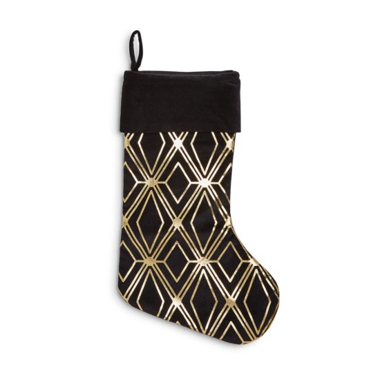 Bloomingdale’s Geometric Gold Christmas Stocking
