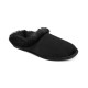  Microsuede Velour Clog with Faux Fur (Black, 11/12)
