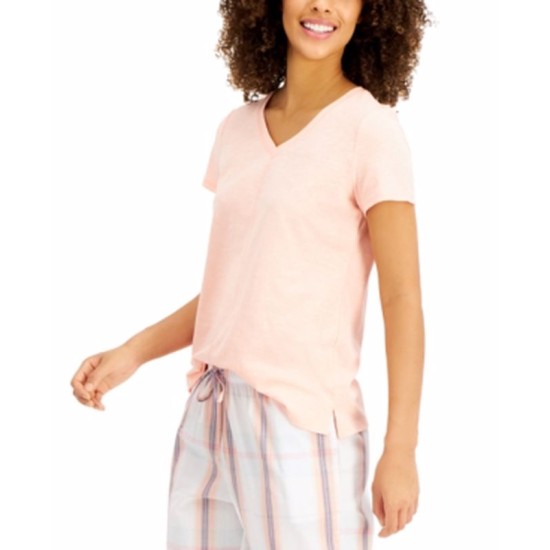  V-neck Pajama Top, Medium, Pink