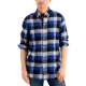  Mens Flannel Plaid Button-Down Shirt Blue XXL