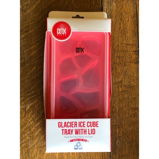  Red Glacier Ice Cube Freezer Tray, Lid, 2 pc, Fun Shapes, NIP NIB
