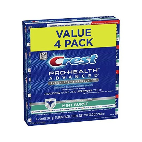  Pro-Health Advanced Antibacterial Protection Toothpaste Mint Burst 5oz (Pack of 4)