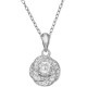 Cubic Zirconia 18″ Holiday Pendant Necklace in Sterling Silver in Ornament Box, Silver