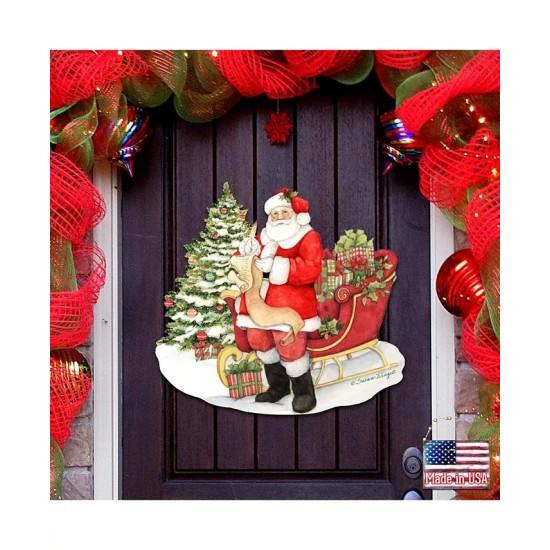  By Susan Winget Classic Christmas Wish List Santa Wall And Door Decor