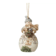  Jim Shore Heartwood Creek White Woodland Snowman with Basket and Animals Hanging Ornament, 4.5 Inch, Multicolor