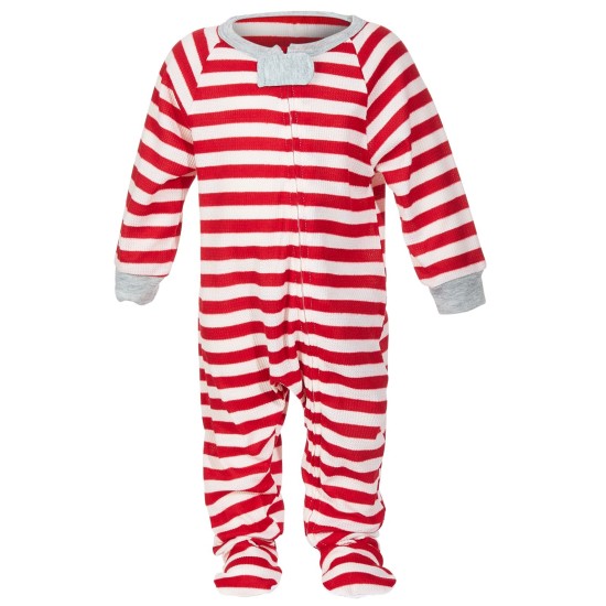  Matching Baby Boys & Girls Striped Footed , Red Stripe 18 Months