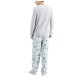  Mens Matching Ski Mountain Pajama Sets, Gray/Blue, Small