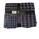 Fraas Houndstooth Wool Throw, Navy, 60 x 80