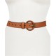  Women’s 32MM Woven-Buckle Leather Belt, Small, Brown