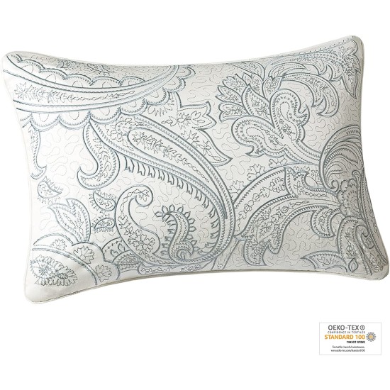  Chelsea Oblong Decorative Pillow (Set of 2), 12″ x 18″, Paisley Blue