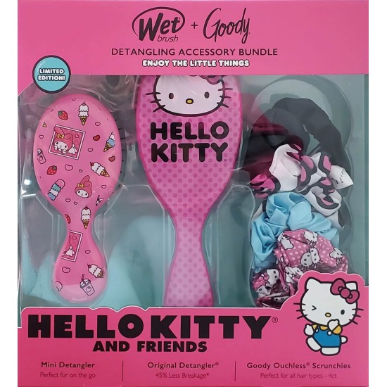 Hello Kitty and Friends Wet Brush + Goody Detangling Accessory Bundle
