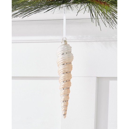  At The Beach Seaside Conch Ornament, Ivory