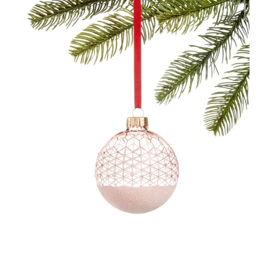  Shimmer & Light, Pink & White Glitter Decal Ornament