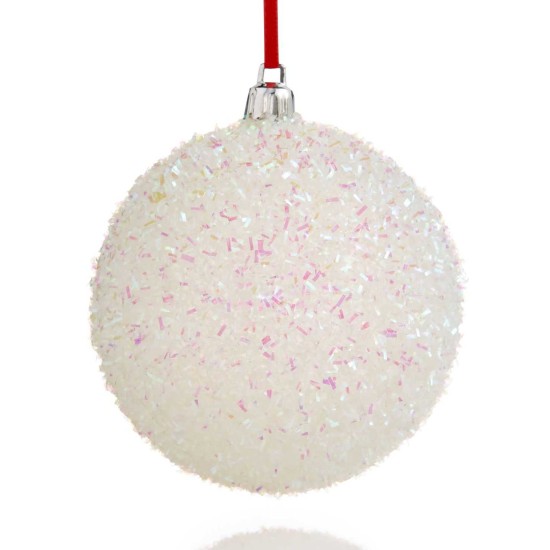  White Ice Ball Ornament